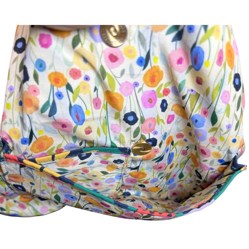 Annahmol Handcrafted Brown Suede & Floral Reversible‎ Tote Bag - Picture 4 of 7
